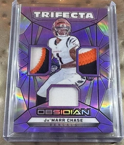 Muestras Panini Obsidian - Trifecta 2024 Ja'Marr Chase #TS-JCE púrpura/49 (MEM) - Imagen 1 de 2
