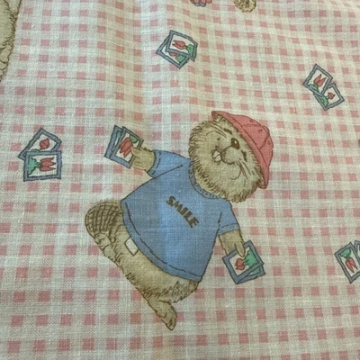 Vtg 80s SHIRT TALES Cut n Sew Fabricl Raccoon Wild 'n Crazy T-Shirt  Pink 1.75yd - Image 1 of 4