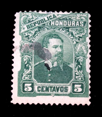 Гондурас марки Скотт 30 президент Богран 5 сентаво 1891 б/у оригинальные - Изображение 1 из 2