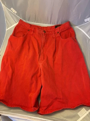 Pantalones Cortos Eddie Bauer Vintage Para Mujer Talla 16 Alto Rojo Tiro Alto Denim Algodón Foto 1 de 4