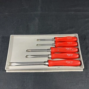 Snap-On Tools USA 5pc Red Hard Handle Screwdriver Set in Tray, SDS Series - Picture 1 of 13