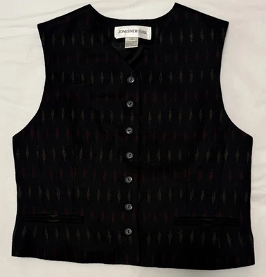 Винтажный Jones Нью-Йорк 100% шерсти жилет повседневный легкий размер 8 - Изображение 1 из 4