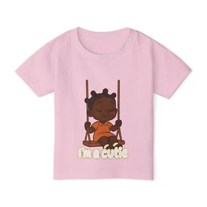 Toddler T-Shirt - Nubian Girl on Swing "I'm a Cutie" - Picture 1 of 11