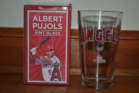 Albert Pujols Pint Glass LA Angels 8/1/13 SGA Sponsored By Farmer John New! Cover