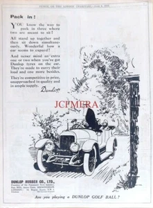 Dunlop Rubber Co. Ltd. Motorreifen & Golfbälle Werbung - Antik 1919 Reifendruck - Bild 1 von 1