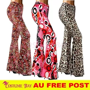Vintage High Waist Retro Pants Women Roaring 70s Fashion Halloween Cosplay Party - Picture 1 of 10