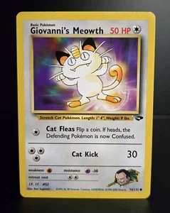 Pokémon TCG - GIOVANNI'S MEOWTH - 74/132 - UNLIMITED - GYM CHALLENGE (2000) - LP - Picture 1 of 4