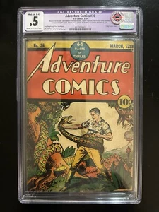 Adventure Comics 36 1939 CGC .5 (R) DC Comics Ultra Rare. Creig Flessel - Picture 1 of 4