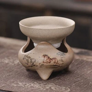 Colino da tè in argilla rustico ceramica porta filtro foglie sfuse gongfu accessorio tè - Foto 1 di 5
