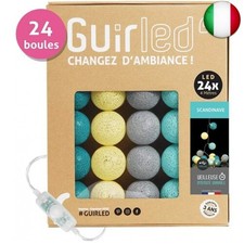 Ghirlanda luminosa Sfere cotone LED USB - Caricatore (Scandinave, 24 Sfere)