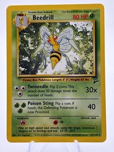 ERROR Miscut Misprint - Pokémon Beedrill Base Set 2 - Picture 1 of 3