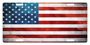 Bandera de EE. UU. ESTADOS UNIDOS matrícula personalizada emblema americano versión sucia - Imagen 1 de 1