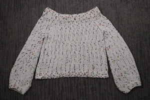 Suéter Wild Honey Recortado Para Mujer S Blanco Mancha Arco Iris Shabby Chic Cottagecore - Imagen 1 de 12