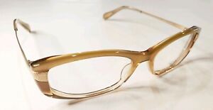 Oliver Peoples Idelle RX Eyeglasses Amber Beige / Gold Made in Japan 50-16-131