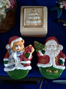 Vintage Scatoline Ceramica Babbo Natale Xmas Santa Claus Feste Albero Regali Bea - Foto 1 di 6