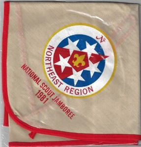 Fazzoletto da collo 1981 National Scout Jamboree regione nord-orientale [NC-1883] - Foto 1 di 1