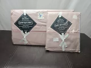 Lauren Alexandra komplettes flaches Laken & 2 Kissenbezüge 200 Fadenzahl - rosa - neu - Bild 1 von 7