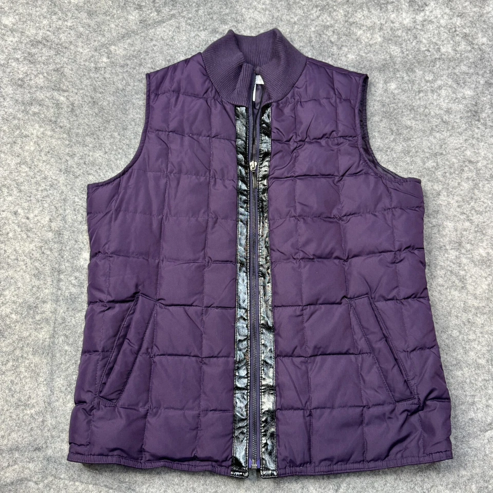 Charter Club Vest Womens M Purple Puffer Down Filled Insulated Full Zip Quilted - Image 1 of 4
