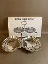 Vintage FB Rogers F-922D Silver Plated Double Shell Bonbon Dish Tray Decor Japan