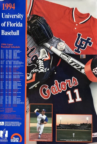 1994 Florida Gators Baseball 30' x 20''' Poster  University of Florida Baseball Cover