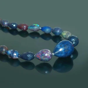 Blue Opal Teardrop Gemstone Beads Opal Necklace Multicolor Gemstone Jewelry Sale - Picture 1 of 8