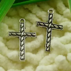 210 Pcs Tibetan Silver Cross Charms Pendant 25X15MM S2004 DIY Jewelry Making - Picture 1 of 6