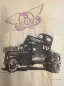Vintage 1989 AEROSMITH Pump Tour White Concert T-Shirt Size L - Picture 1 of 8