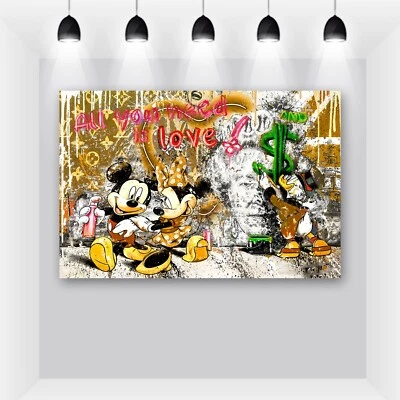 Arte romántico | Todo lo que necesitas es amor Mickey & Minnie Graffiti Arte Disney Love Art Foto 1 de 4