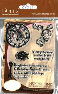 Tonic Studios ~ INSPIRED TIME ~ Clear Stamp Set Vintage Uhren Floral Rosen  - Bild 1 von 1