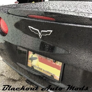 C6 Corvette Emblem Overlay Blackout Carbon Fiber Flag Decal - Picture 1 of 4