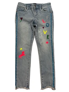 NWT GAP Girls High Stretch Super Skinny Jeans Sz 6 Light Bling LOVE #494983 - Picture 1 of 7