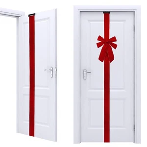 1PC Large Red Christmas Cabinet Door Ribbon Bow Fireplace Wreath Bow Decor - Picture 1 of 7