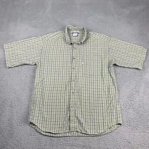 Columbia Shirt Adult Large Green Outdoor Button Up Short Sleeve Camp Casual Mens - Picture 1 of 12