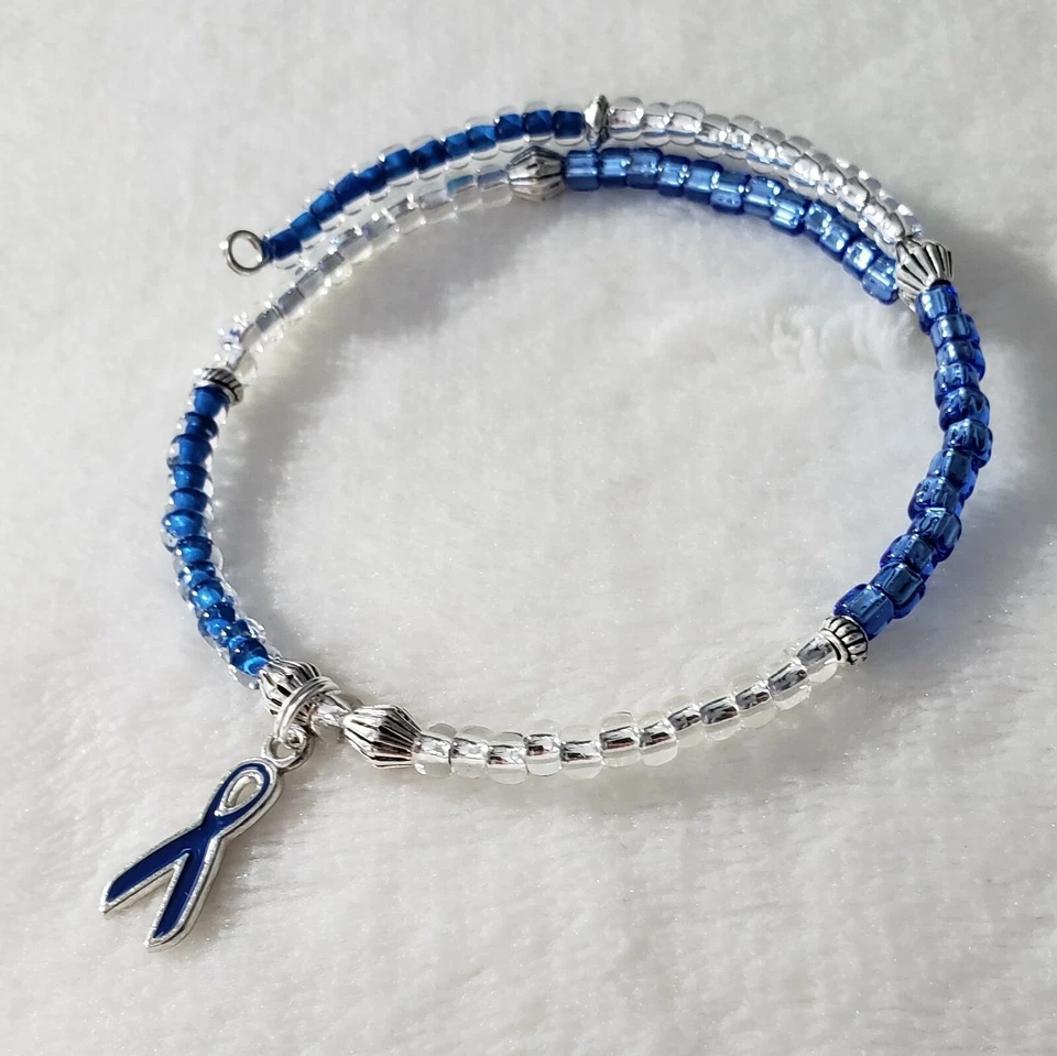 Diabetes Awareness Memory Wire Charm Bracelet - Image 1 of 1