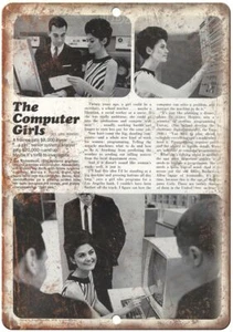 The Computer Girls Technology Ad Vintage Reproduction Metal Sign D84 - Picture 1 of 2