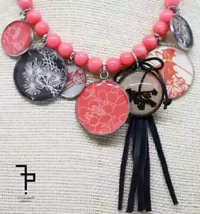 Halskette IN Perle Pink Mit Anhänger aus Silber - Bild 1 von 4