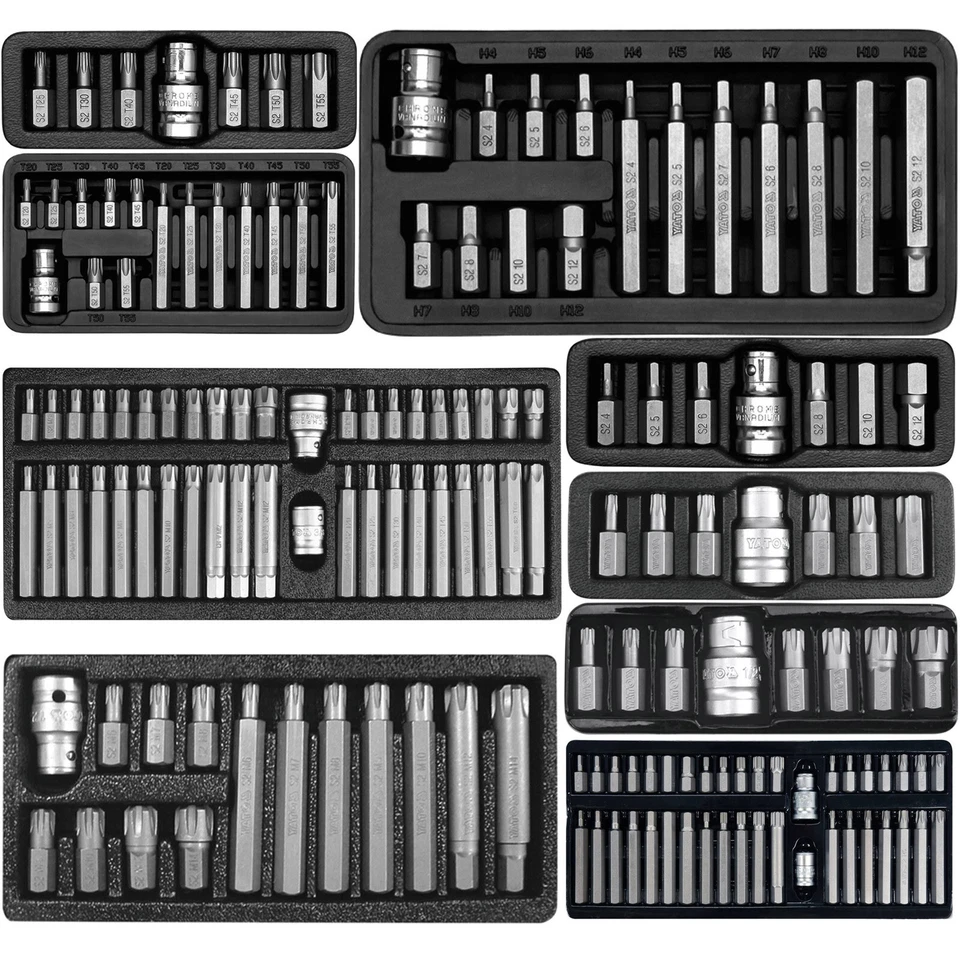 YATO Bitsatz Stecknuss Steckschlüssel Torx Innen Vielzahn RIBE HEX XZN Bit Schrauber