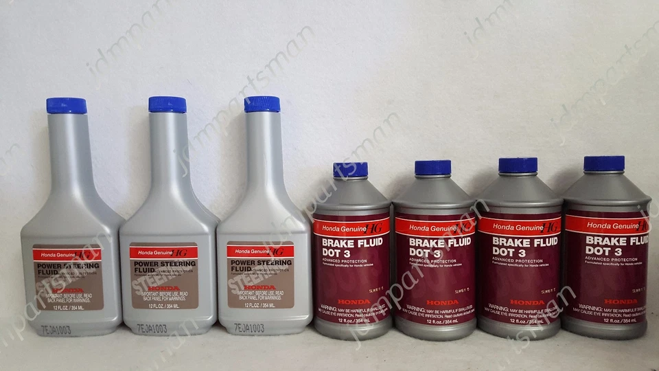 GENUINE Honda (3x) Power Steering Fluid & (4x) Dot 3 Brake Fluid 12 fl. oz - Изображение 1 из 3