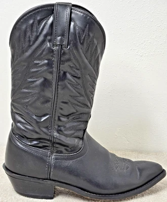 Laredo cowboy boots mens 9 EE western Black pointed toe rodeo leather USA made - Image 1 of 4