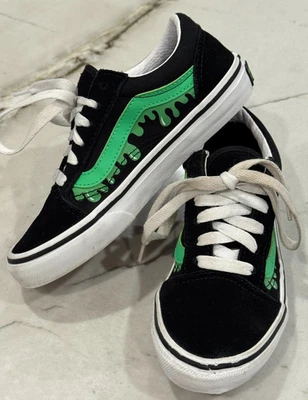 Zapato de Skate Vans Old Skool Glow Slime V - Negro/Verde Juvenil Talla 1.5 Foto 1 de 4