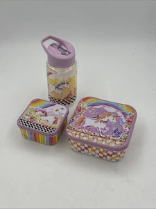 MacKenzie Childs Courtly Check Magical Unicorn Containers & Water Bottle - Picture 1 of 7