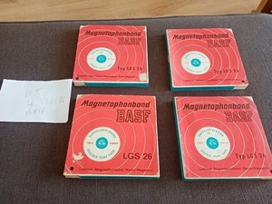 TYPE LGS 26- Lot 4 BASF BANDES MAGNÉTIQUES TAPE-MAGNETOPHONBAND-DOUBLE PLAY - Picture 1 of 3