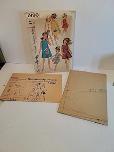 Simplicity Pattern 5990 Uncut Girls One Piece Dress Vintage 1965 Girls Size 10 - Picture 1 of 6
