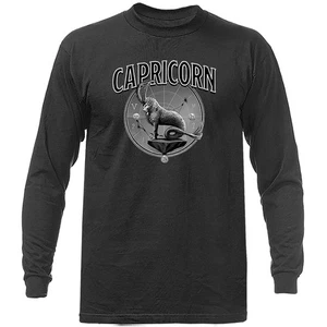 Capricorn Zodiac Sign Horoscope Astrological Graphic Long Sleeve - Picture 1 of 14
