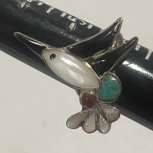 Sterling Silver Turquoise Hummingbird Ring Zuni Size 6 Vintage Native American - Picture 1 of 5