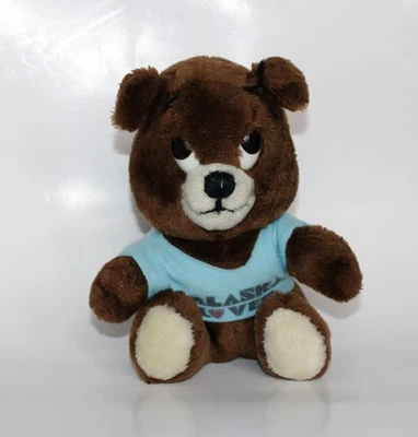 Vintage "Alaska Lover" brown teddy bear plush stuffed toy w/ shirt - Dakin 70s - Image 1 of 4