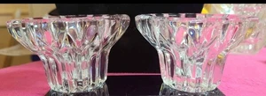 PAIR OF ACTION / ZAJECAR 24% LEAD CRYSTAL CANDLE HOLDERS MADE IN YUGOSLAVIA HD29 - Picture 1 of 11