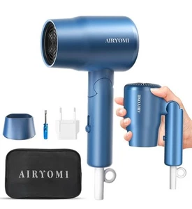 Airyomi Dual Voltage Compact Folding Travel Hair Dryer Ionic Blow Dryer - Picture 1 of 3