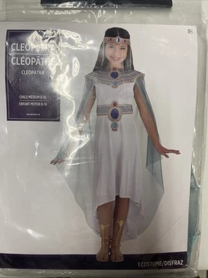 Cleopatra Reina Egipcia Traje Blanco Halloween Niño Disfraz M 8-10 Foto 1 de 2