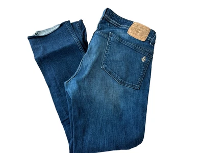 Volcom 2x4 Men's Blue Jeans - 32x30 (Hemmed) - Faded Washed Front - Slim Fit - Image 1 of 4